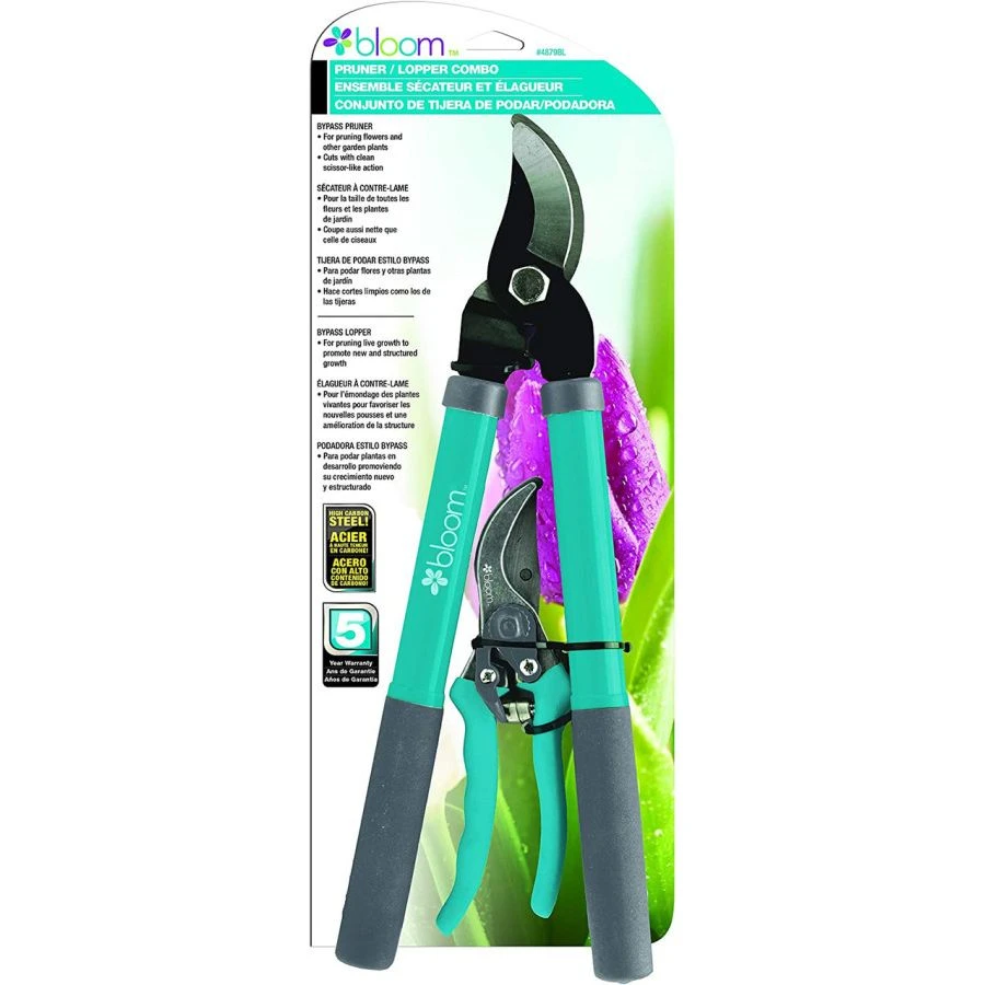 Bloom Gardening Metal Pruner Lopper Combination Pack, Assorted Colors, Pack of 1