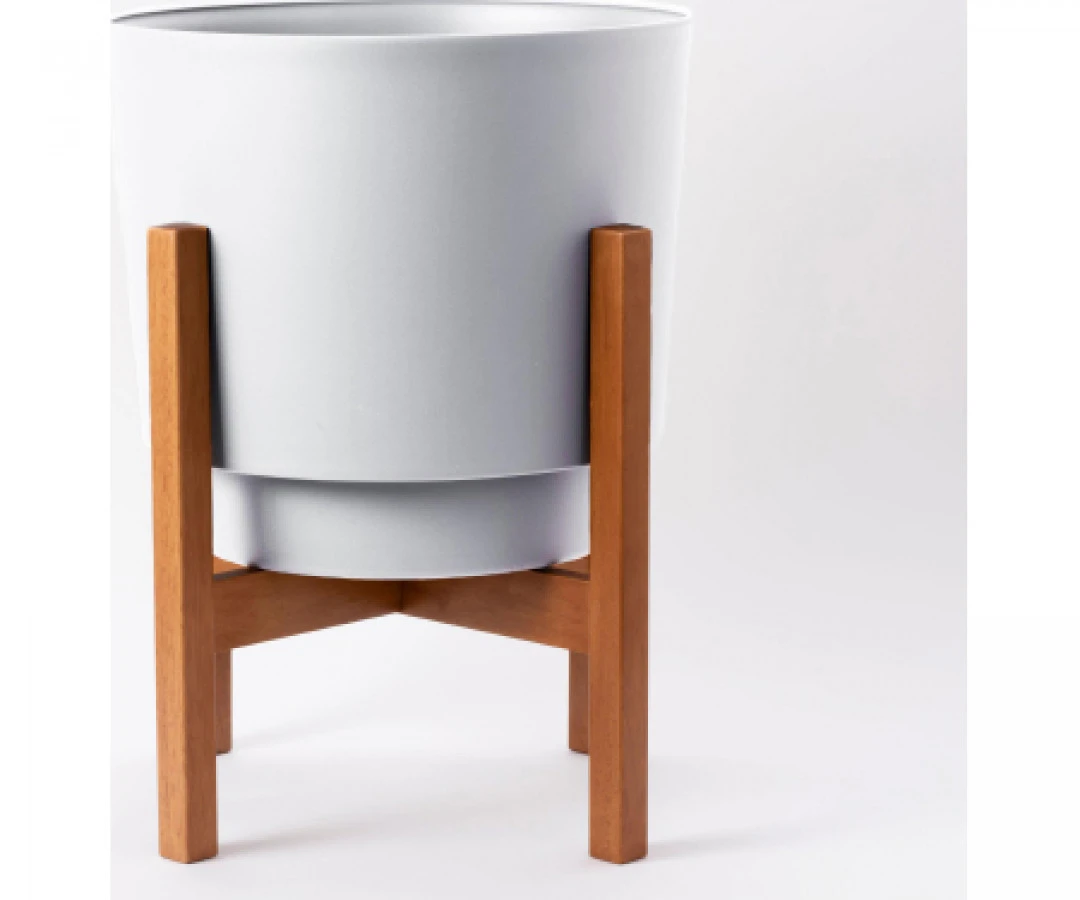 10'' HOPSON WOOD CASPER WHITE PLANTER BLOEM LIVING