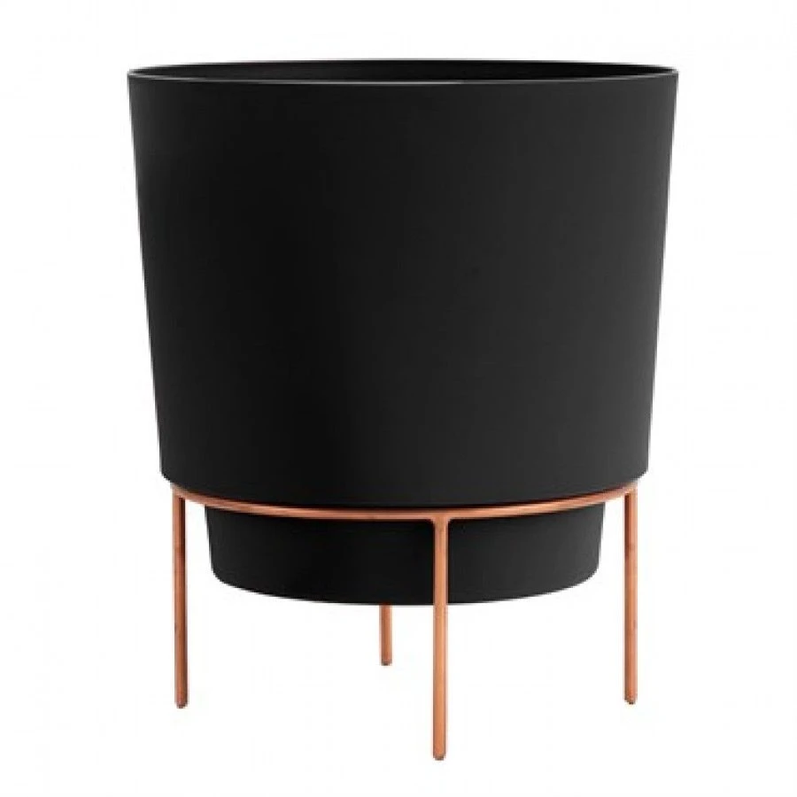 Hopson Planter With 6 Metal Stand Black gold - Bloem