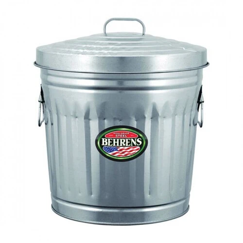 Behrens 6210 Trash Can, 10 gal Capacity, 16-1-2 in H, Steel