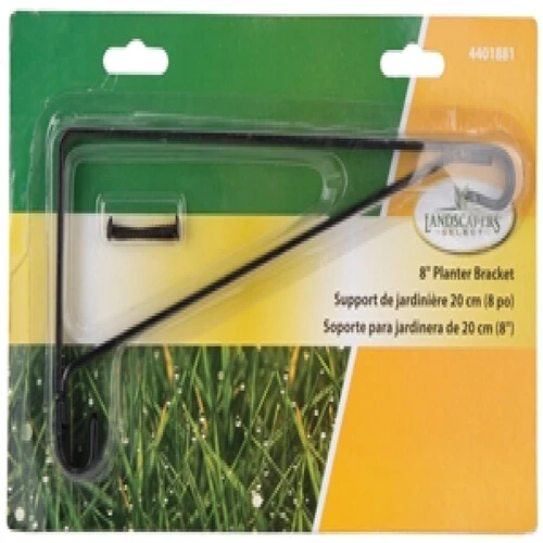Landscapers Select GB0233L Plant Bracket, 8-1-2 L, Steel, Black, Black, Wall Mount Mounting