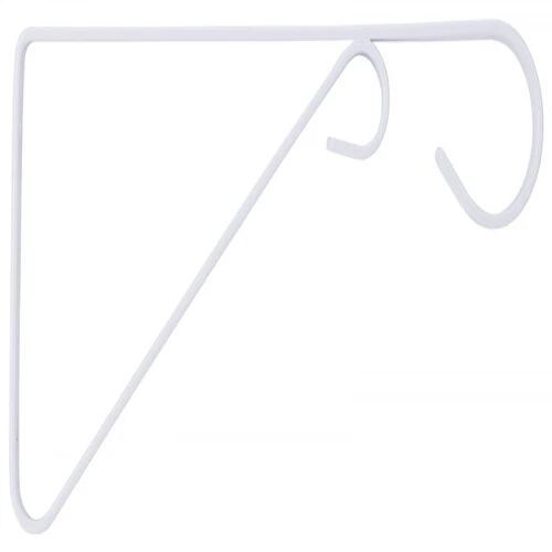 Landscapers Select GB0373L Hanging Plant Bracket, 9-5-8 L, Steel, White, White, Wall Mount Mounting