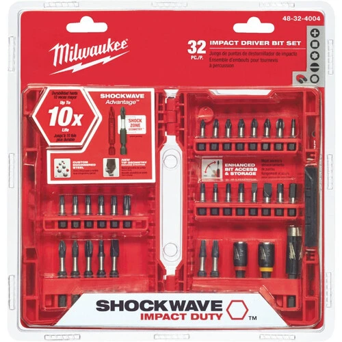 Milwaukee 48-32-4004 Drive Bit Set, 32-Piece, Heavy-Duty, Steel