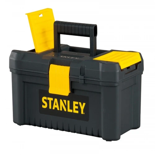 STANLEY Essential Tool Box, 213.6 cu-in, Polypropylene, Black-Yellow