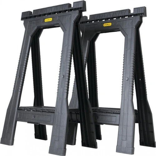 STANLEY FATMAX STST60952 Folding Sawhorse, 800 lb, 5 in W, 32 in H, 22-1-2 in D, Plastic, Black