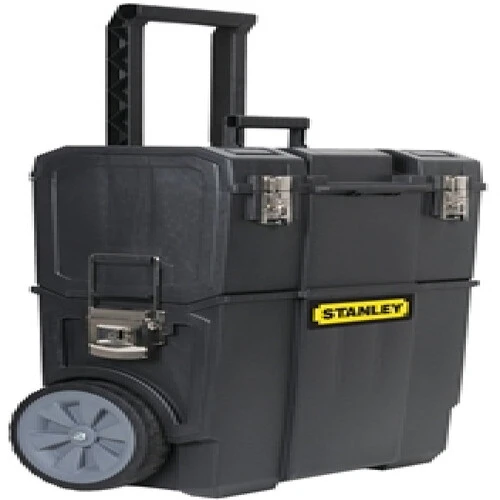STANLEY STST18612W Mobile Rolling Workshop, Plastic, Black, 18.5 in L x 11 in W x 22.7 in H Outside, 1 -Drawer