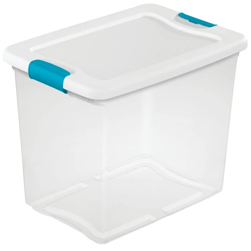 Sterilite 14958006 Latching Box, Plastic, Clear-White, 16-1-4 in L, 11-1-4 in W, 11-5-8 in H