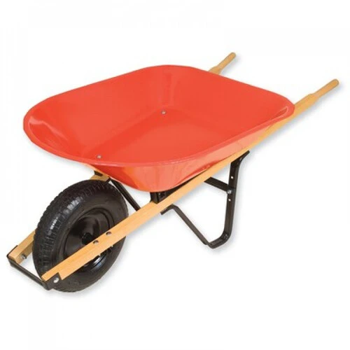 WHEELBARROW STEEL RED LOAD CAPCITY 300LB