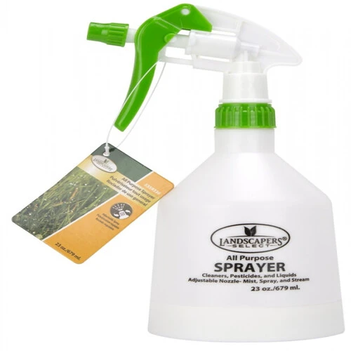 Landscapers Trigger Sprayer, Adjustable Nozzle, PE, White.