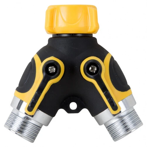 Landscapers Hose Connector, Dual Outlet