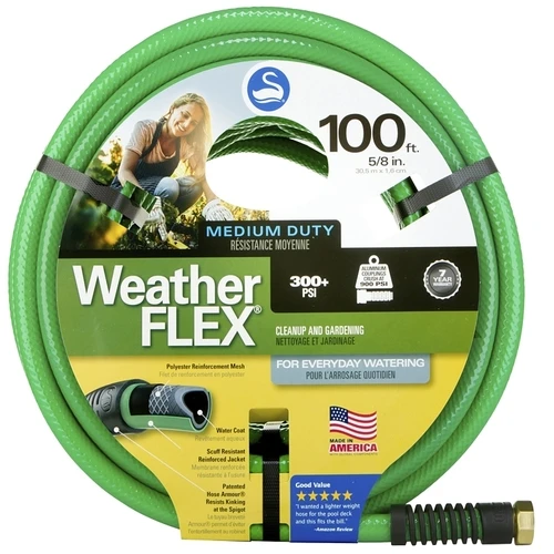 SWAN Garden Hose, 100 ft L, Vinyl, Green